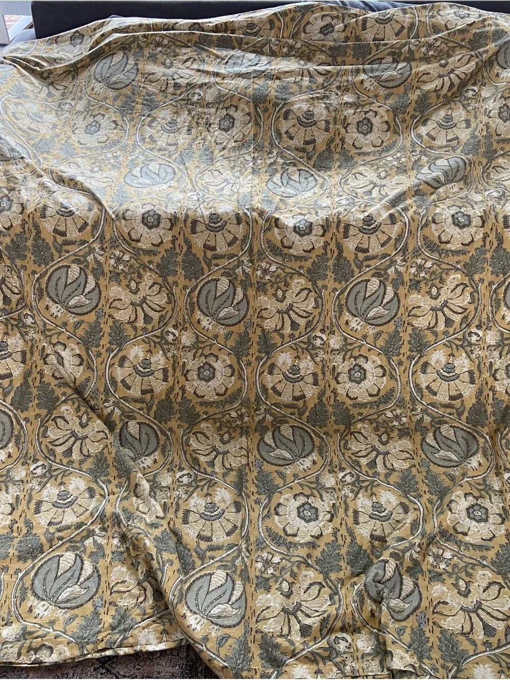 Pottery Barn Penelope Kalamkari Palampore Duvet Cover 100% cotton yellow floral